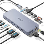 هب UGREEN 11 في 1 USB-C إلى 3 منافذ USB-C/2 منفذ USB-A/ /TF/3.5 ملم رمادي