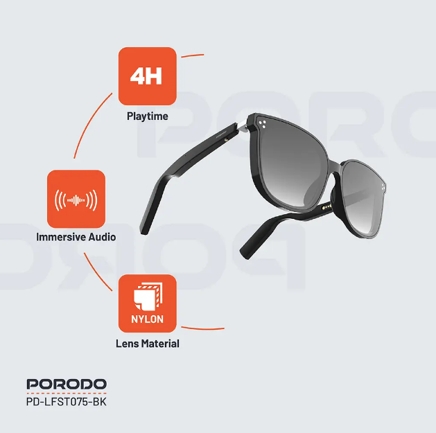 نظارات شمسية مستقطبة من بورودو لايفستايل مع سماعة