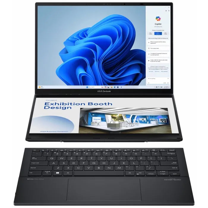 ASUS Zenbook Duo G16، Core Ultra 9 285H، رام 32GB، SSD ، Intel Arc، شاشة 14" FHD، Windows 11، UX8406CA-QL319W، رمادي Inkwell