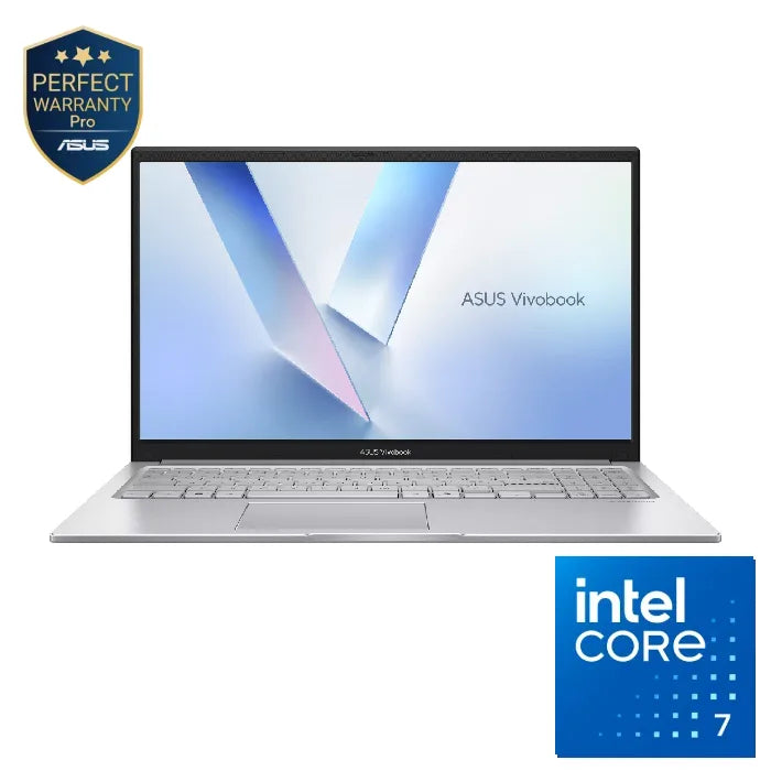 لابتوب ASUS Vivobook 15 معالج Intel® Core™ 7 350، ذاكرة 8 جيجابايت، سعة 512 جيجابايت SSD، بطاقة Intel® Graphics، شاشة 15.6 بوصة FHD، ويندوز 11، فضي