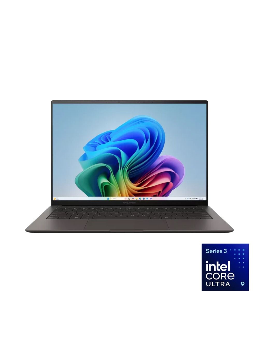 لابتوب ASUS Zenbook S 14 معالج Intel® Core™ Ultra 7 355، ذاكرة 32 جيجابايت، سعة 1 تيرابايت SSD، بطاقة Intel® Graphics، شاشة 14 بوصة 3K OLED، ويندوز 11، رمادي Antrim